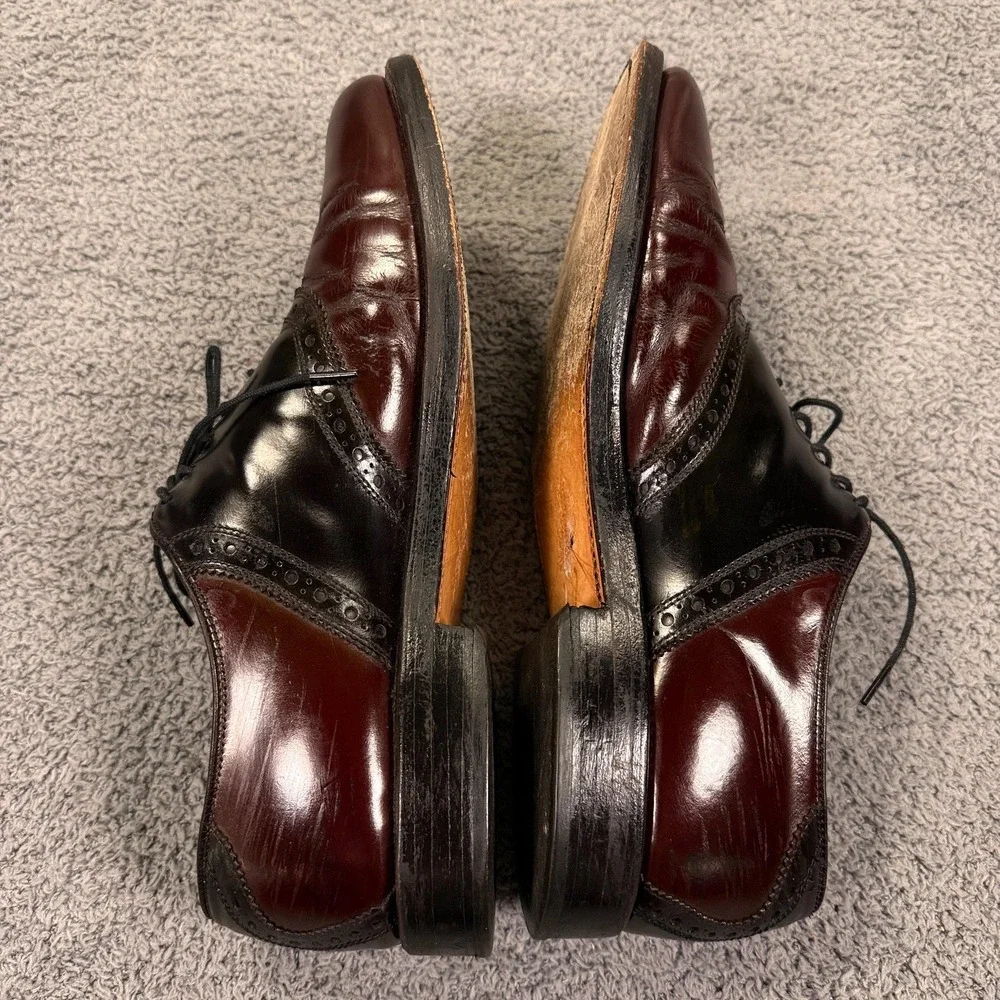 Allen Edmonds‎ Polo Shoes Mens Size 9 Narrow Black Burgundy Spectator Oxford USA
